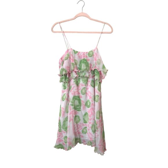 GANNI Patterned Georgette Mini Dress NWT Sz 38 (US 6) - Picture 2 of 6